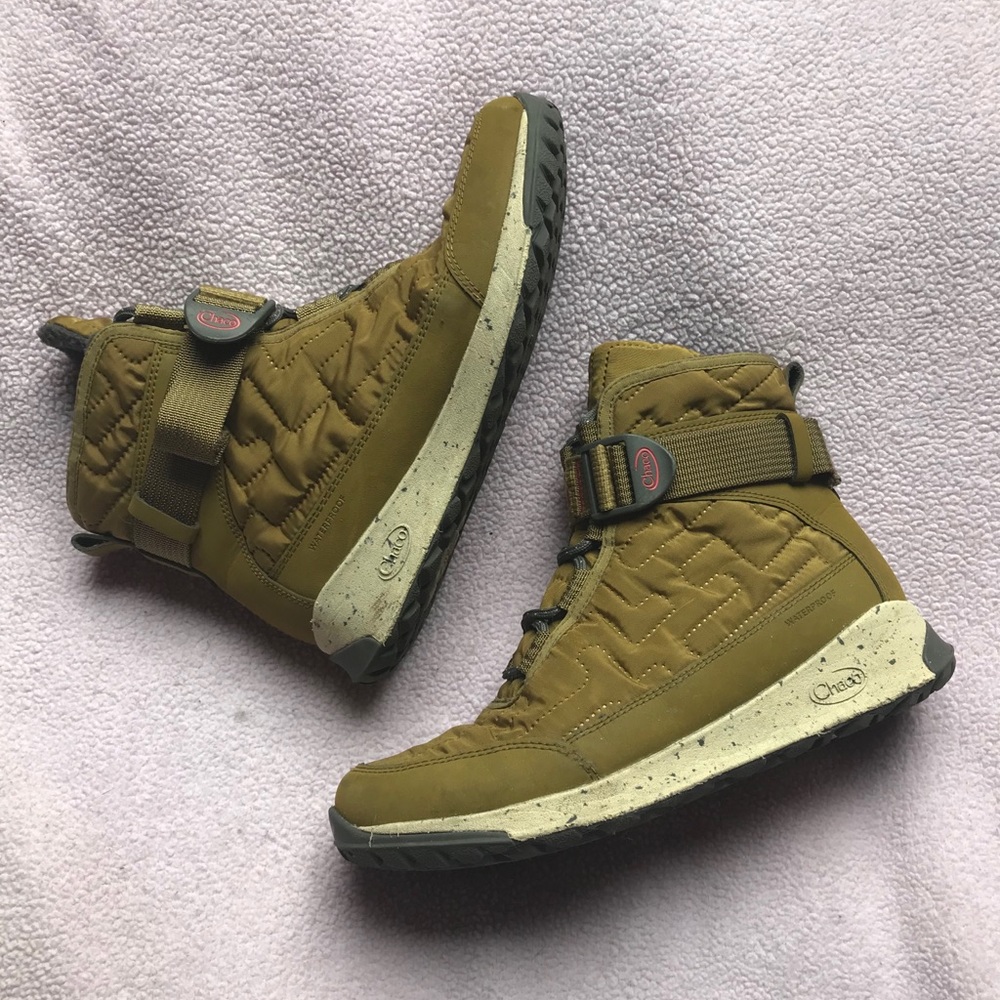 Chaco Olive Quilted Winter Boots